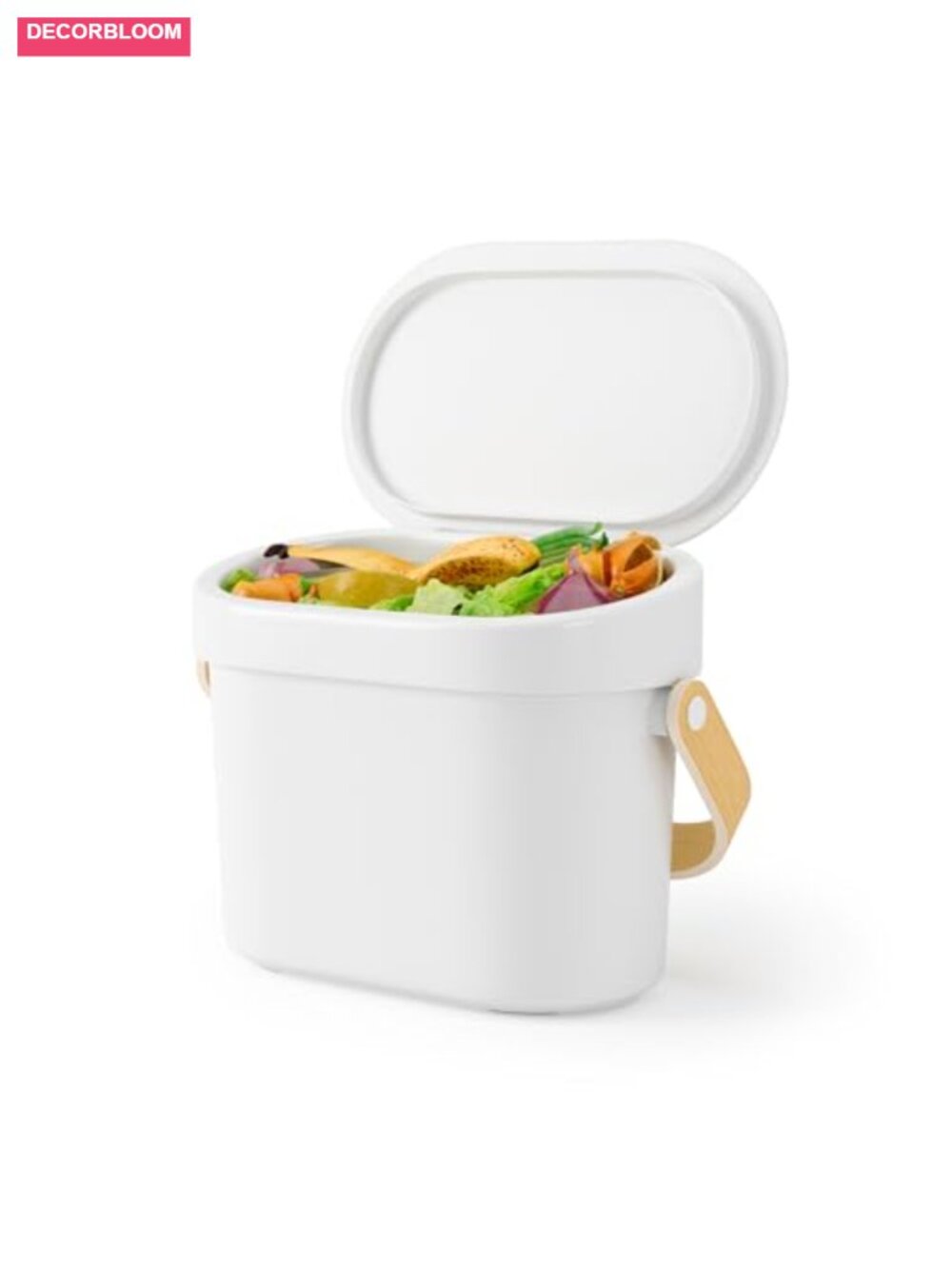 Countertop Compost Bin with Wooden Handle, BPA-Free, 4L - Picture 1 of 5